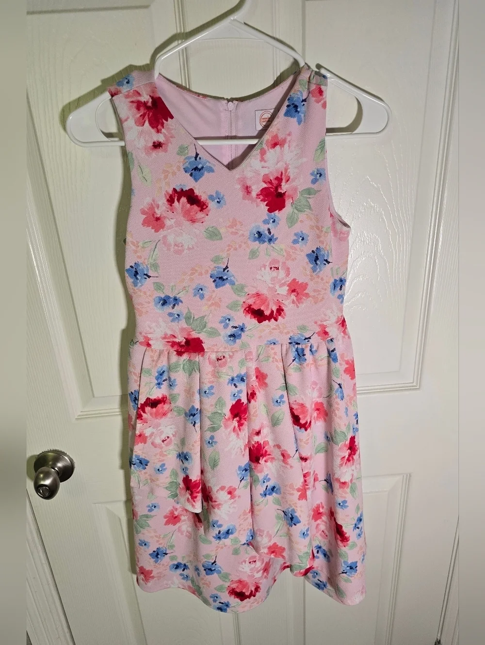 Wonder Nation Girls Pink Floral Sleeveless Special Occasion Dress Size 12